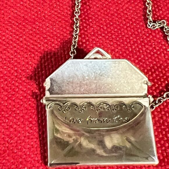 Brighton Silver Heart Envelope With Post Card Inside Necklace #BJNK - Picture 7 of 10